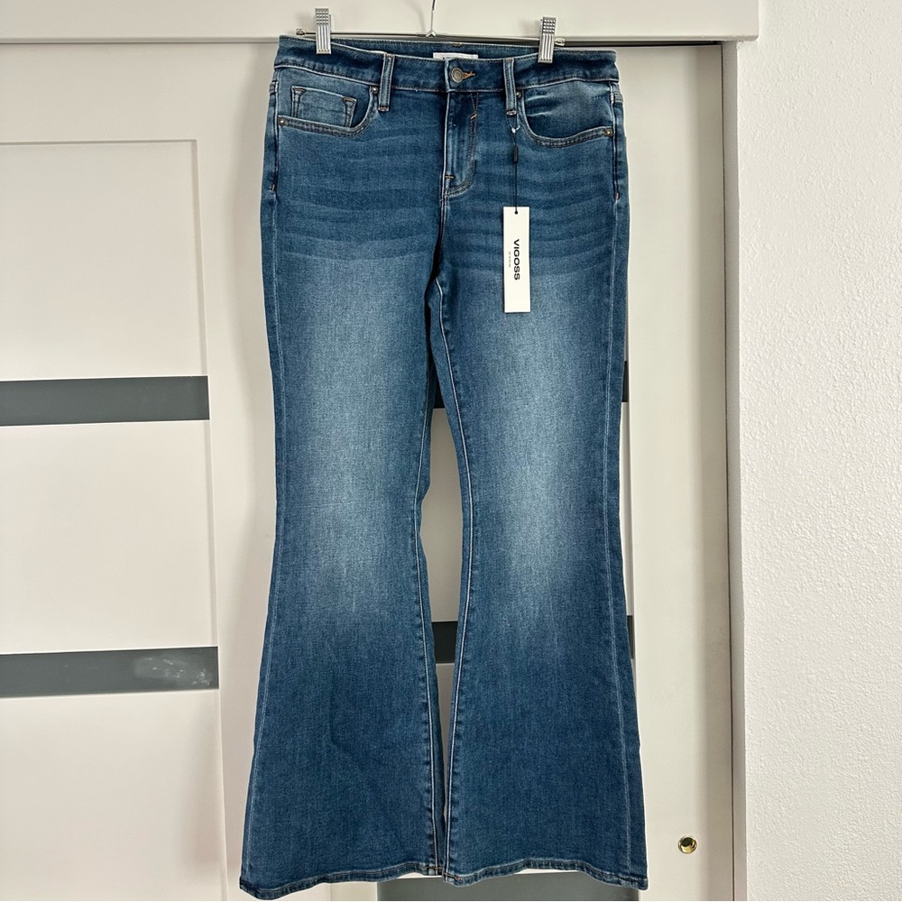 NWT VIGOSS Marley Mid Rise Boot Cut Dark Wash Jean Size 28